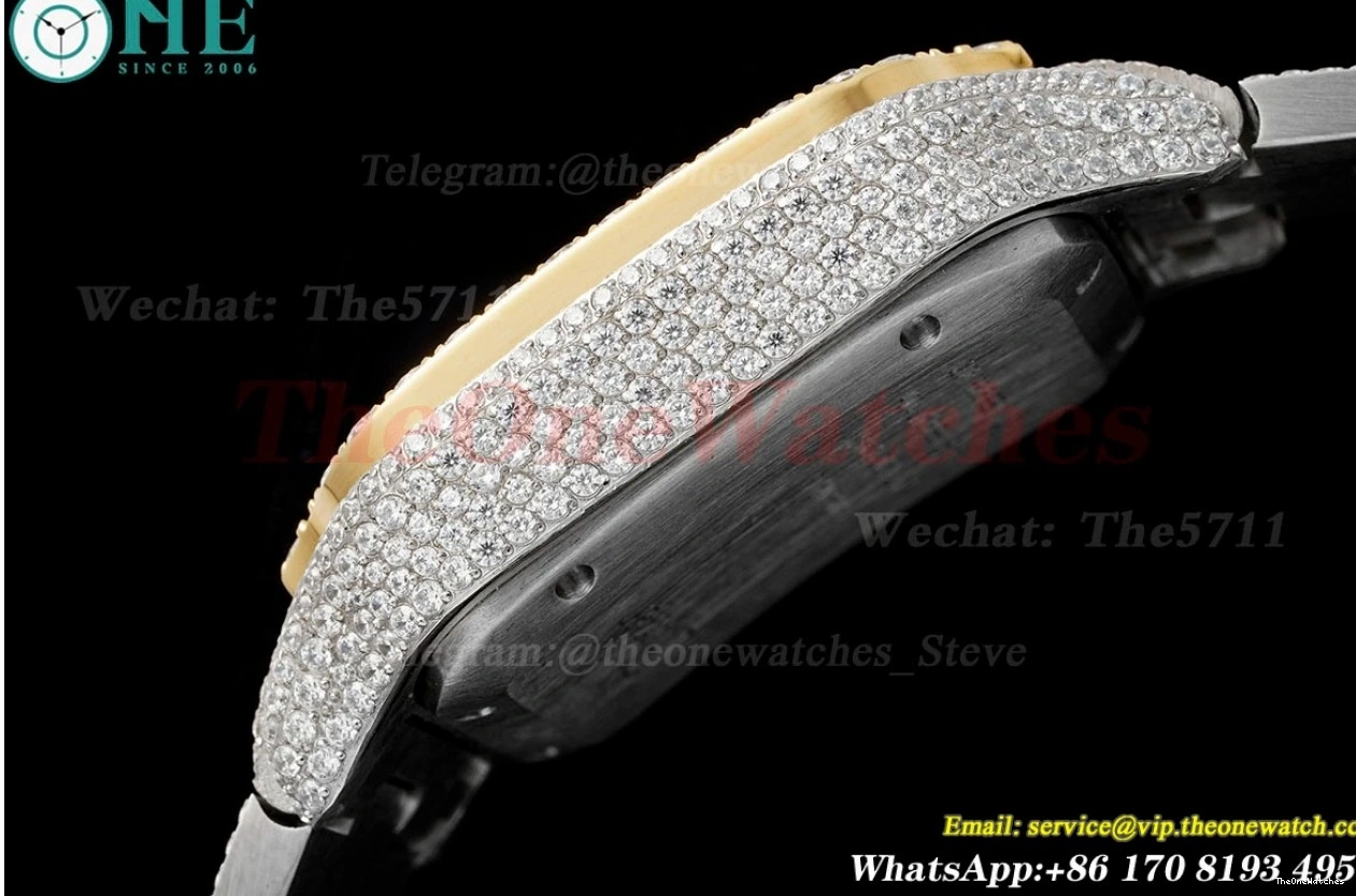 40mm Arab YG MY9015 SS Dia AMG XL Mens 100 Santos SS 0424